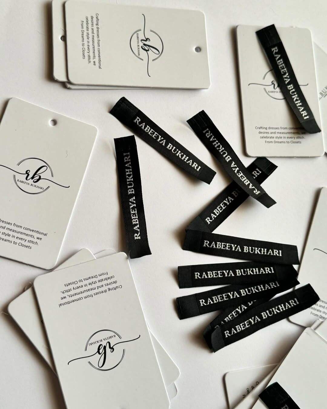 Premium High-Density Woven Labels for elite clothing brands! 🧵 Soft on the skin, durable in the wash, and perfect for your brand identity. DM us to get your custom design started! 🌍✈️” — Prime Labels work sample