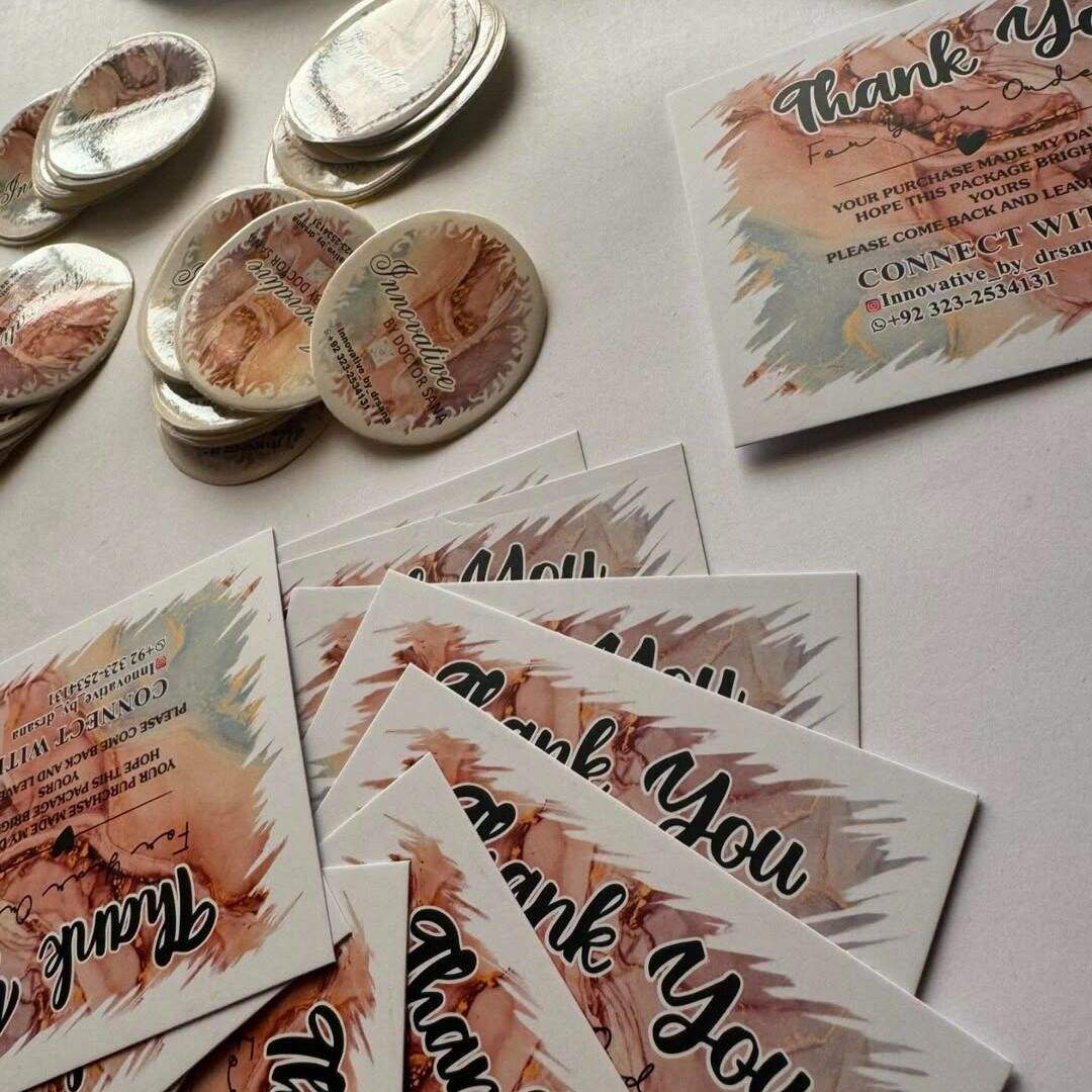 STICKERS AND THANK YOU CARDS — Prime Labels work sample