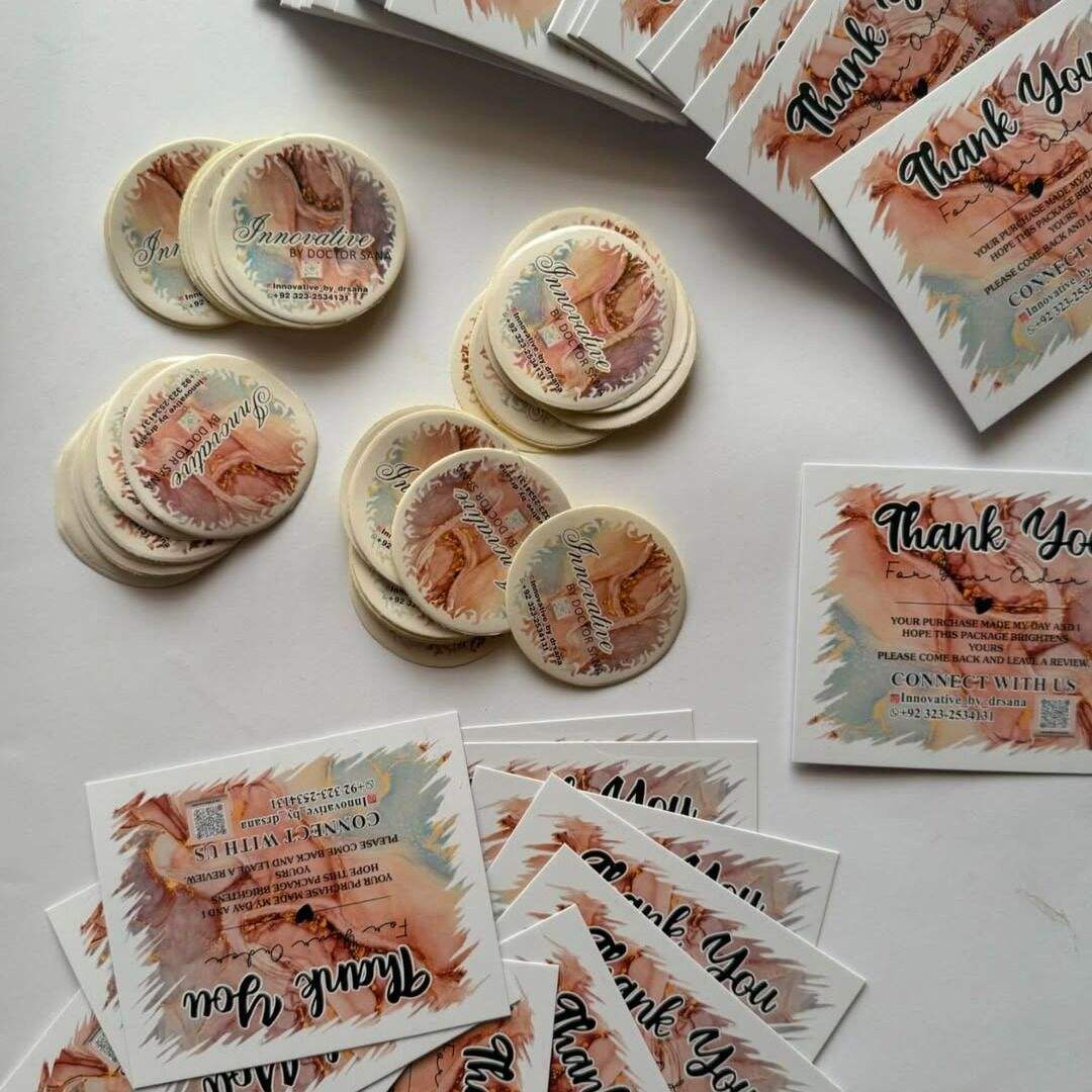 STICKERS AND THANK YOU CARDS — Prime Labels work sample