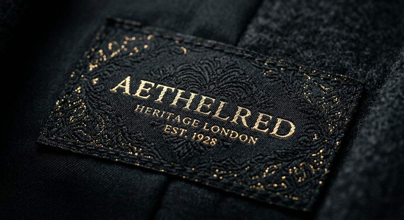 Premium woven label detail